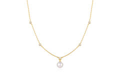 Luna Gaze - Gliederketten - Silber / 14kt GP - Perle - 45cm